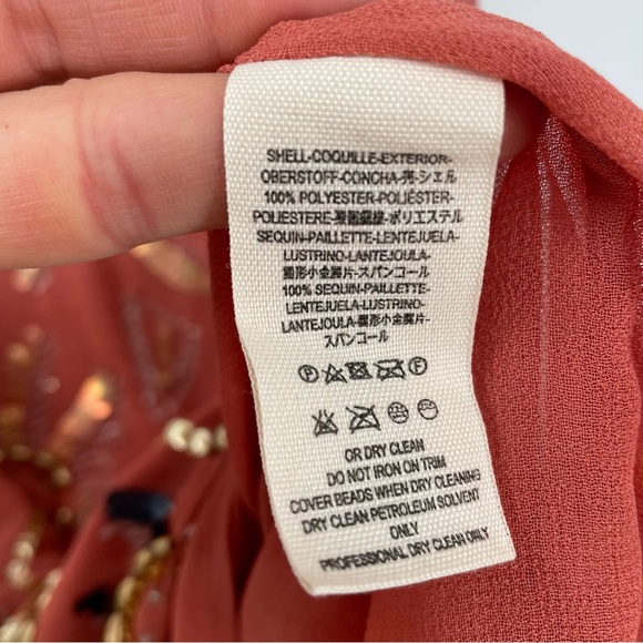 Free People Coral Beaded Mini Dress - Picture 11 of 12